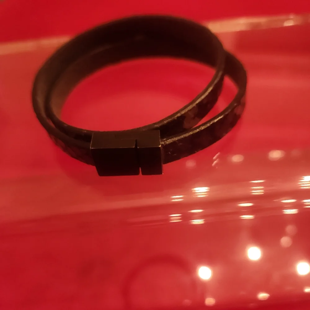 Calvin Klein Tortoise Print Leather Wrap Bracelet